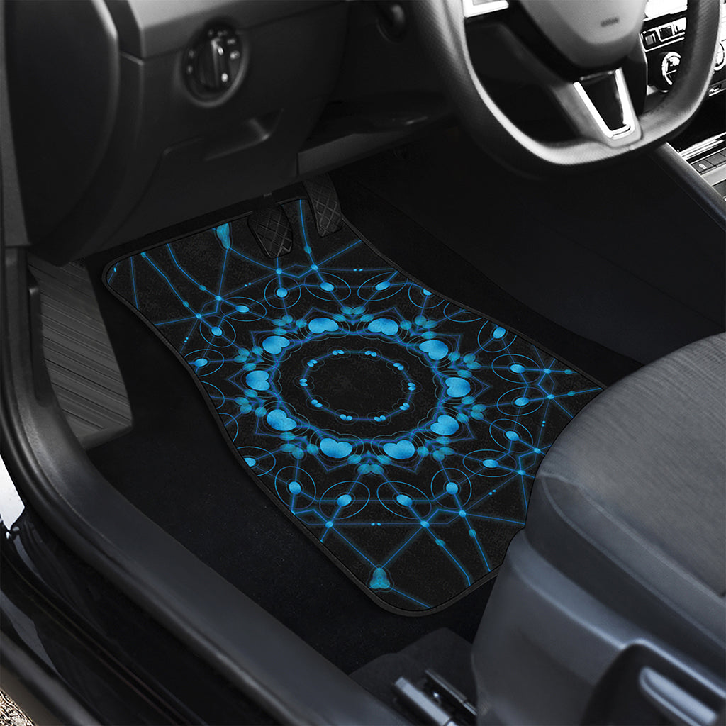 Dark Blue Kaleidoscope Print Front Car Floor Mats
