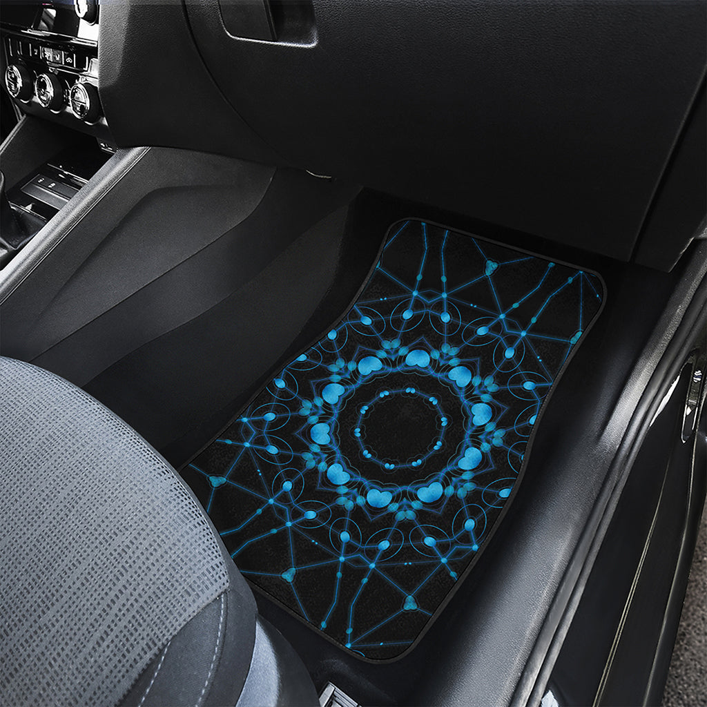 Dark Blue Kaleidoscope Print Front Car Floor Mats
