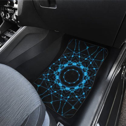Dark Blue Kaleidoscope Print Front Car Floor Mats