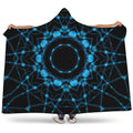 Dark Blue Kaleidoscope Print Hooded Blanket