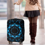 Dark Blue Kaleidoscope Print Luggage Cover