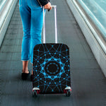 Dark Blue Kaleidoscope Print Luggage Cover