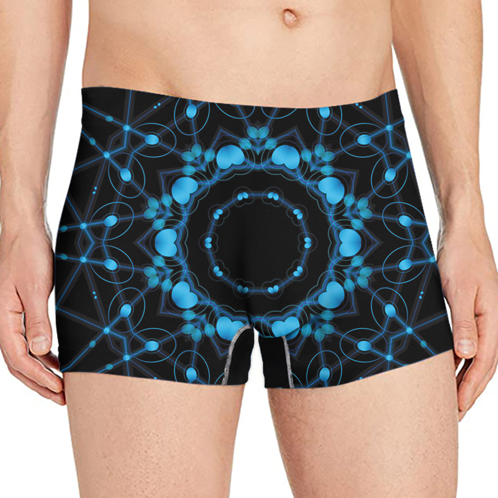 Dark Blue Kaleidoscope Print Men's Boxer Briefs