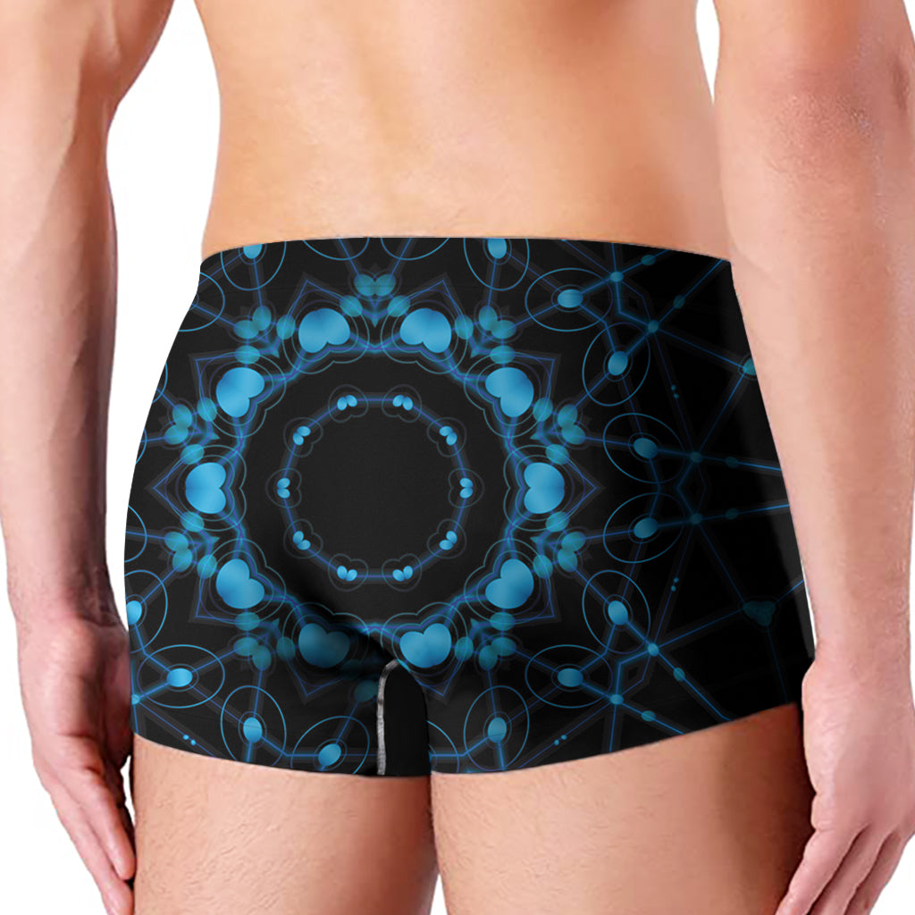 Dark Blue Kaleidoscope Print Men's Boxer Briefs