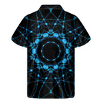 Dark Blue Kaleidoscope Print Men's Short Sleeve Shirt