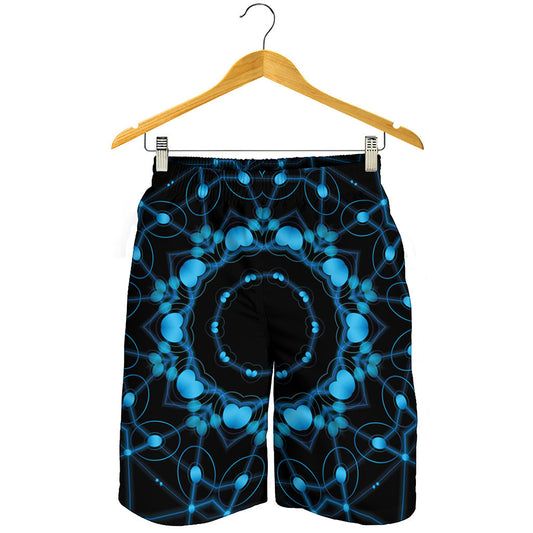 Dark Blue Kaleidoscope Print Men's Shorts
