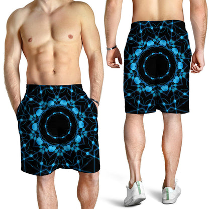 Dark Blue Kaleidoscope Print Men's Shorts