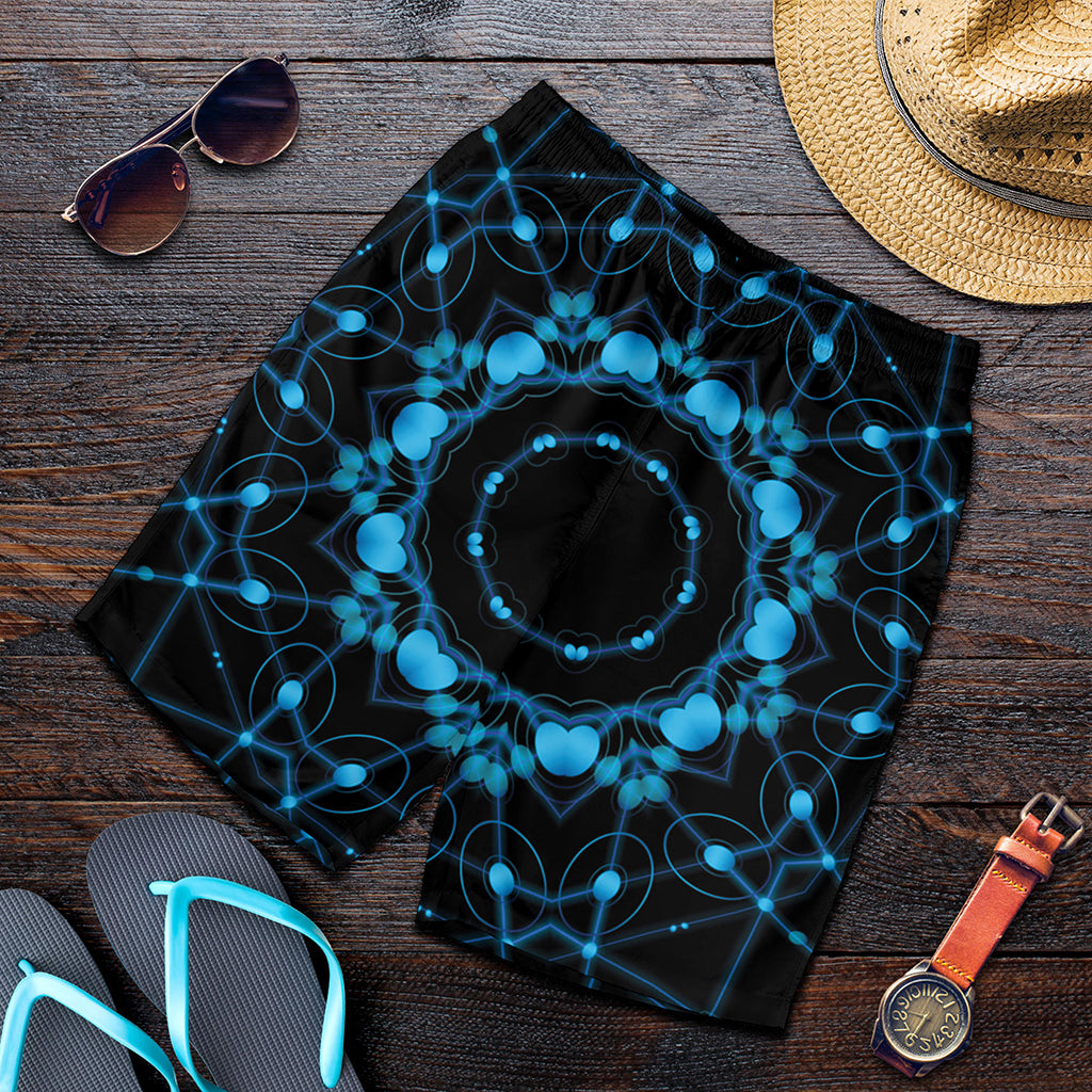 Dark Blue Kaleidoscope Print Men's Shorts