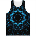 Dark Blue Kaleidoscope Print Men's Tank Top