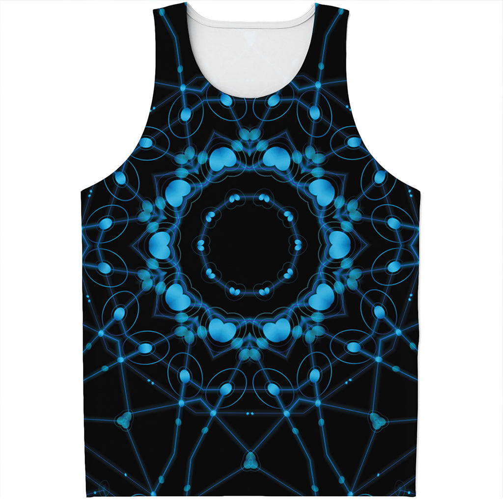 Dark Blue Kaleidoscope Print Men's Tank Top