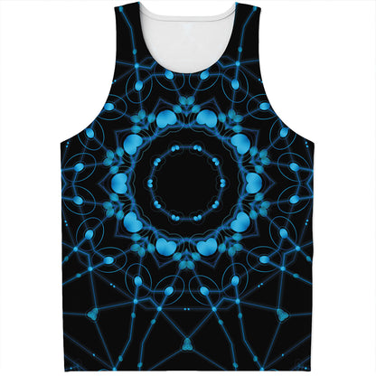 Dark Blue Kaleidoscope Print Men's Tank Top