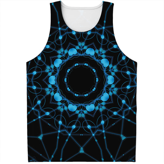 Dark Blue Kaleidoscope Print Men's Tank Top