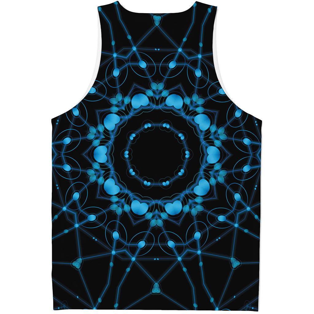 Dark Blue Kaleidoscope Print Men's Tank Top