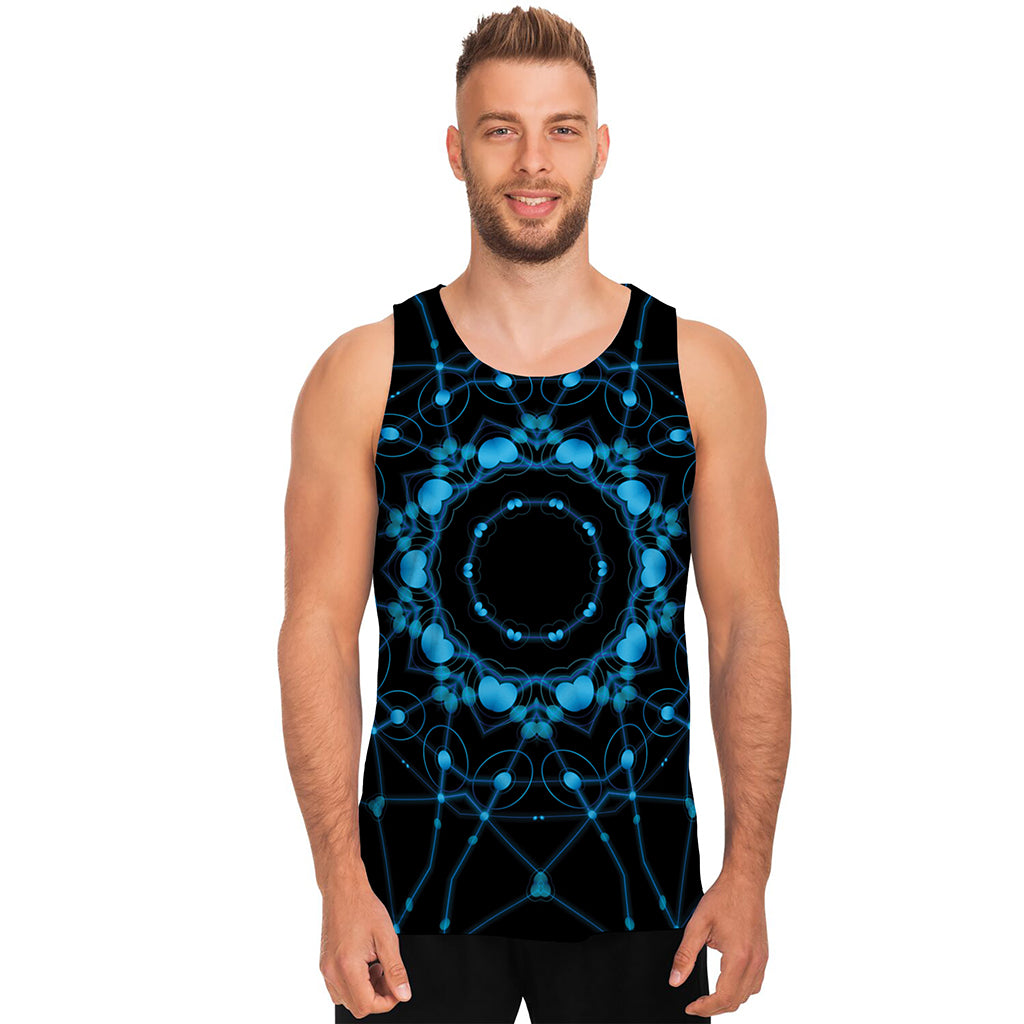 Dark Blue Kaleidoscope Print Men's Tank Top