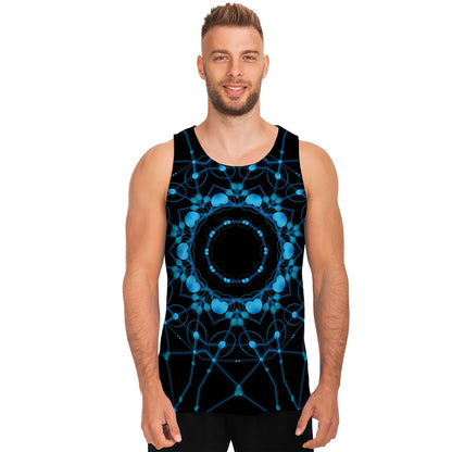 Dark Blue Kaleidoscope Print Men's Tank Top
