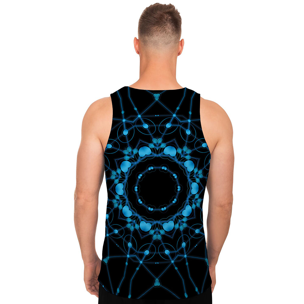 Dark Blue Kaleidoscope Print Men's Tank Top
