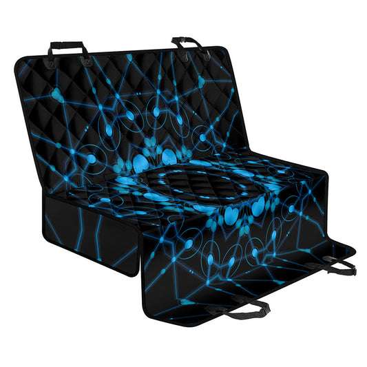 Dark Blue Kaleidoscope Print Pet Car Back Seat Cover