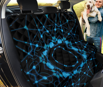 Dark Blue Kaleidoscope Print Pet Car Back Seat Cover