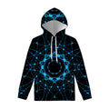Dark Blue Kaleidoscope Print Pullover Hoodie