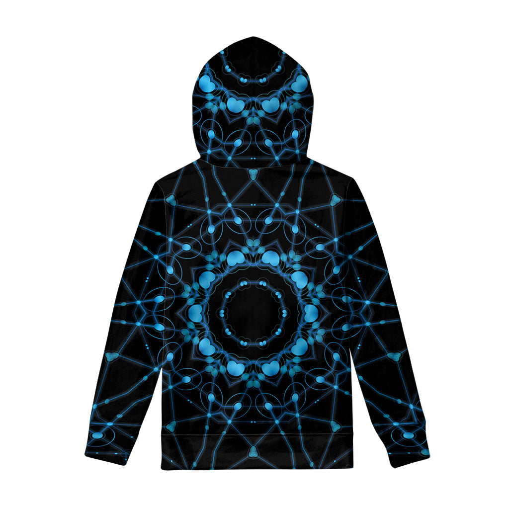 Dark Blue Kaleidoscope Print Pullover Hoodie