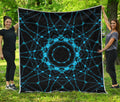 Dark Blue Kaleidoscope Print Quilt