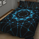 Dark Blue Kaleidoscope Print Quilt Bed Set