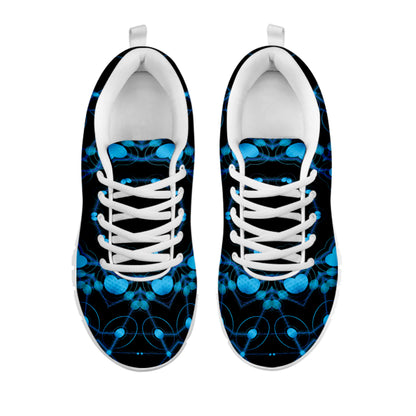 Dark Blue Kaleidoscope Print White Sneakers