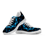 Dark Blue Kaleidoscope Print White Sneakers