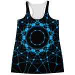 Dark Blue Kaleidoscope Print Women's Racerback Tank Top