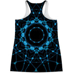 Dark Blue Kaleidoscope Print Women's Racerback Tank Top