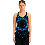 Dark Blue Kaleidoscope Print Women's Racerback Tank Top