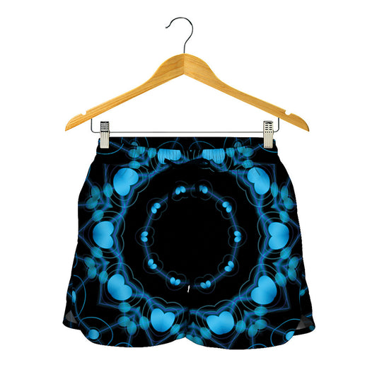 Dark Blue Kaleidoscope Print Women's Shorts