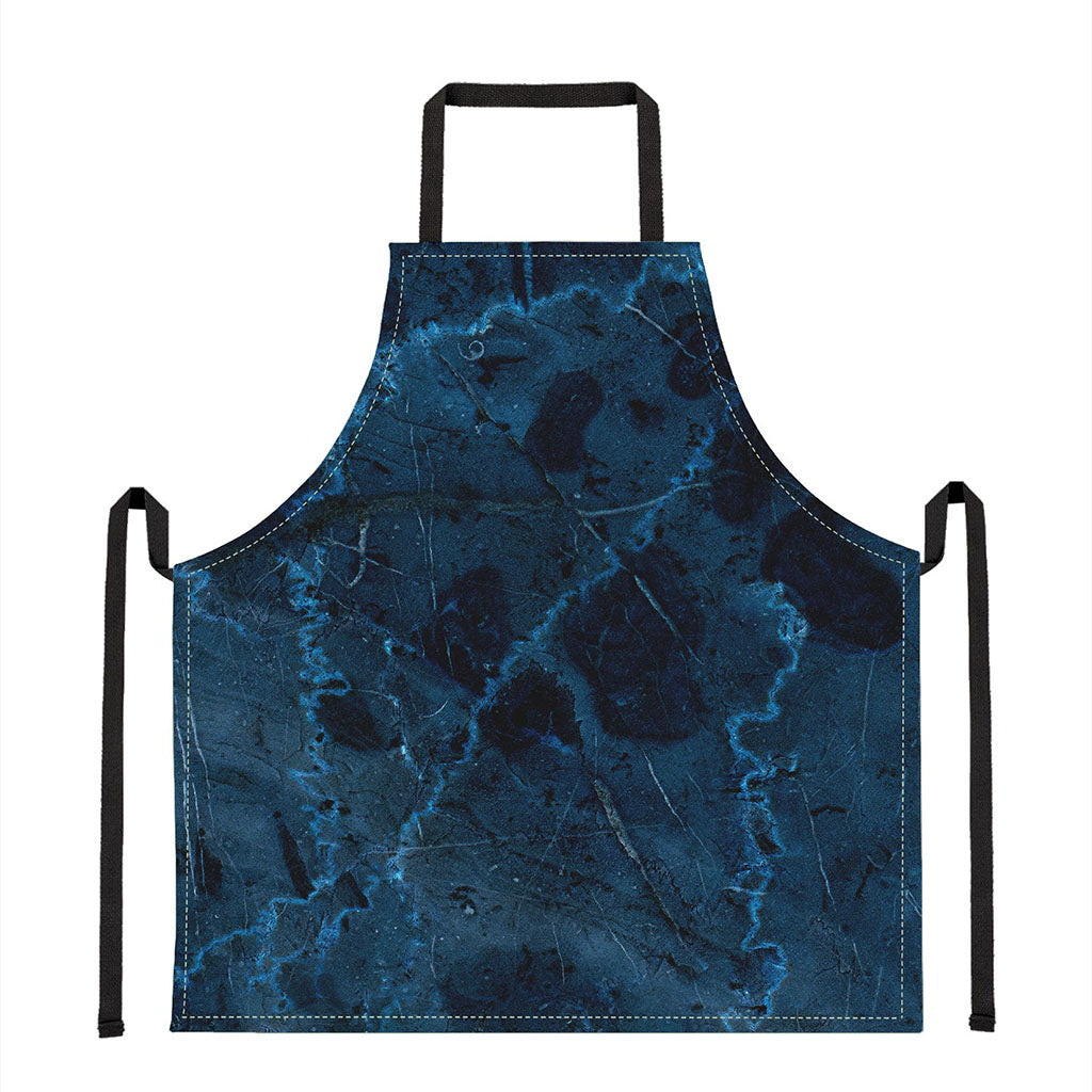 Dark Blue Marble Print Apron