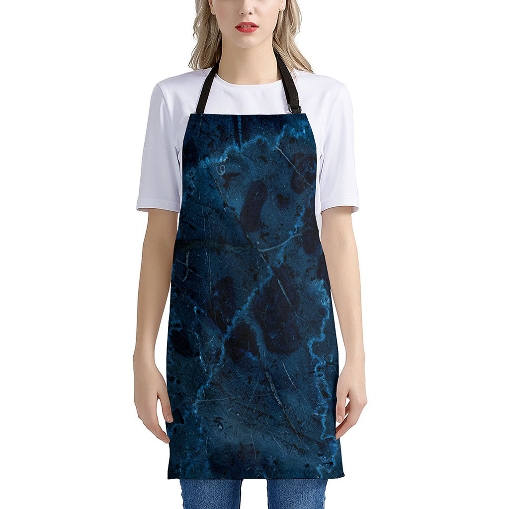 Dark Blue Marble Print Apron