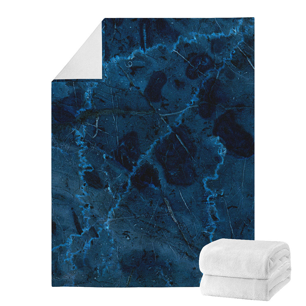 Dark Blue Marble Print Blanket