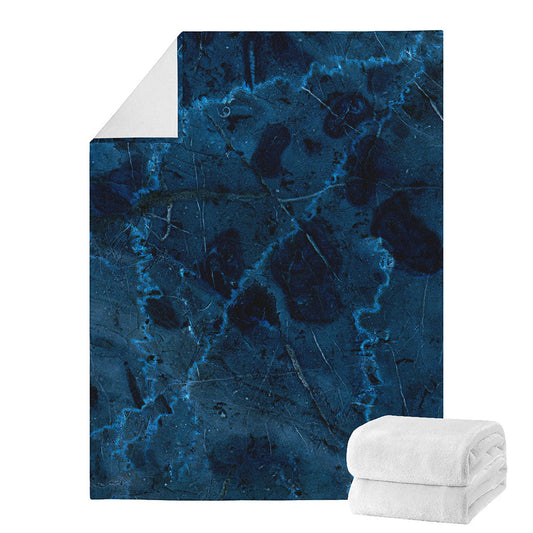 Dark Blue Marble Print Blanket