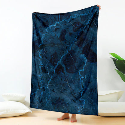 Dark Blue Marble Print Blanket