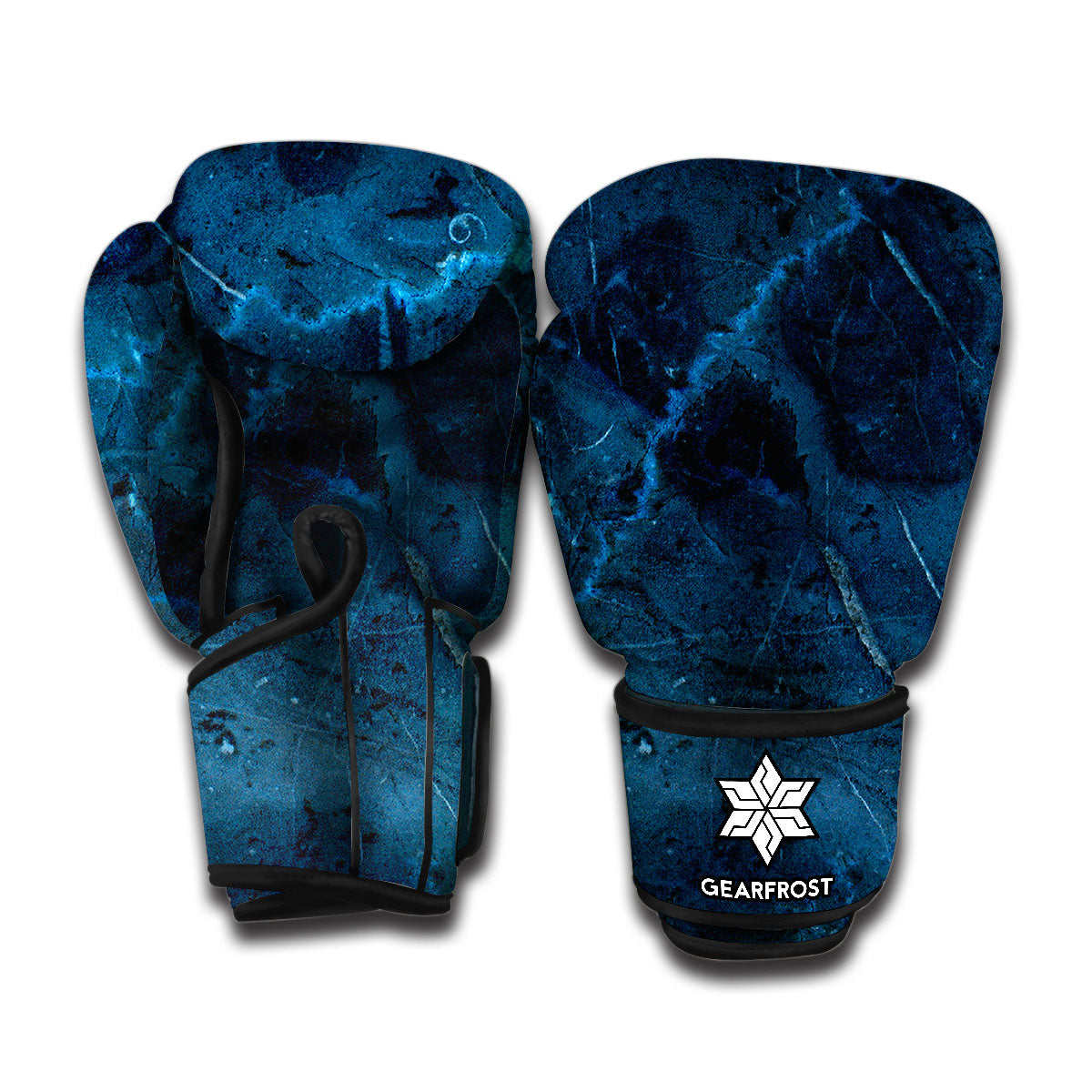 Dark Blue Marble Print Boxing Gloves