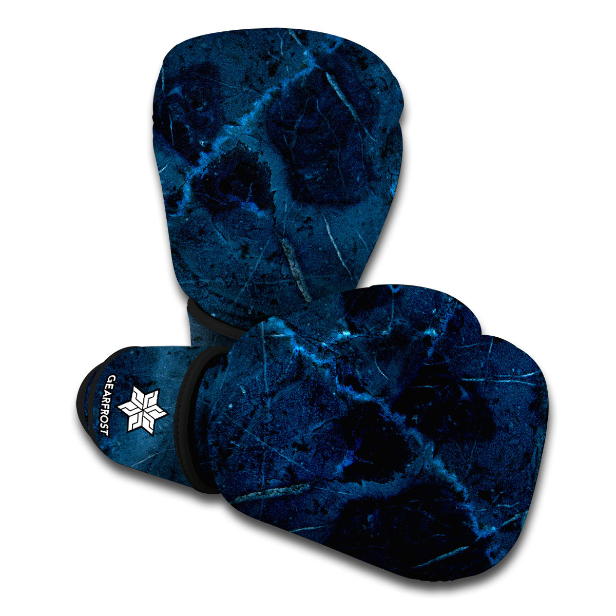 Dark Blue Marble Print Boxing Gloves