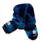 Dark Blue Marble Print Boxing Gloves