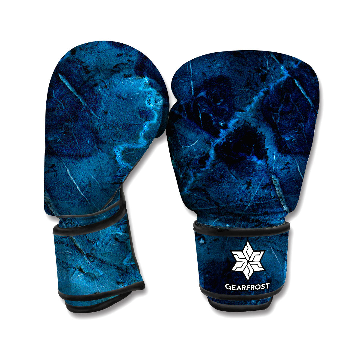 Dark Blue Marble Print Boxing Gloves