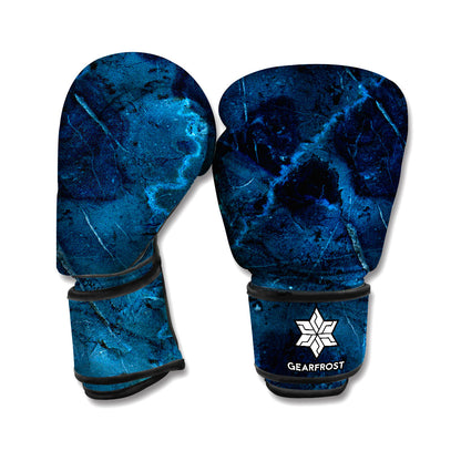 Dark Blue Marble Print Boxing Gloves