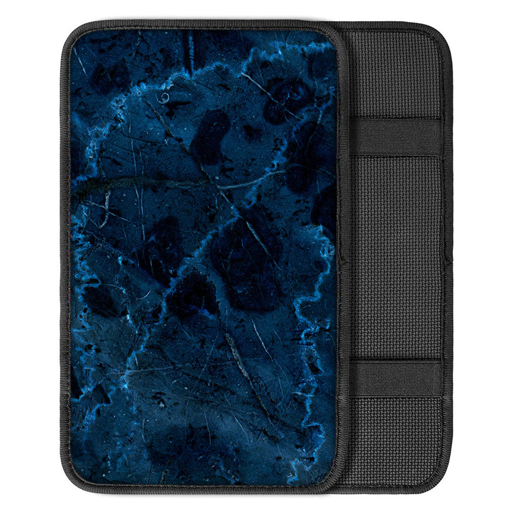 Dark Blue Marble Print Car Center Console Cover