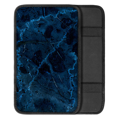 Dark Blue Marble Print Car Center Console Cover