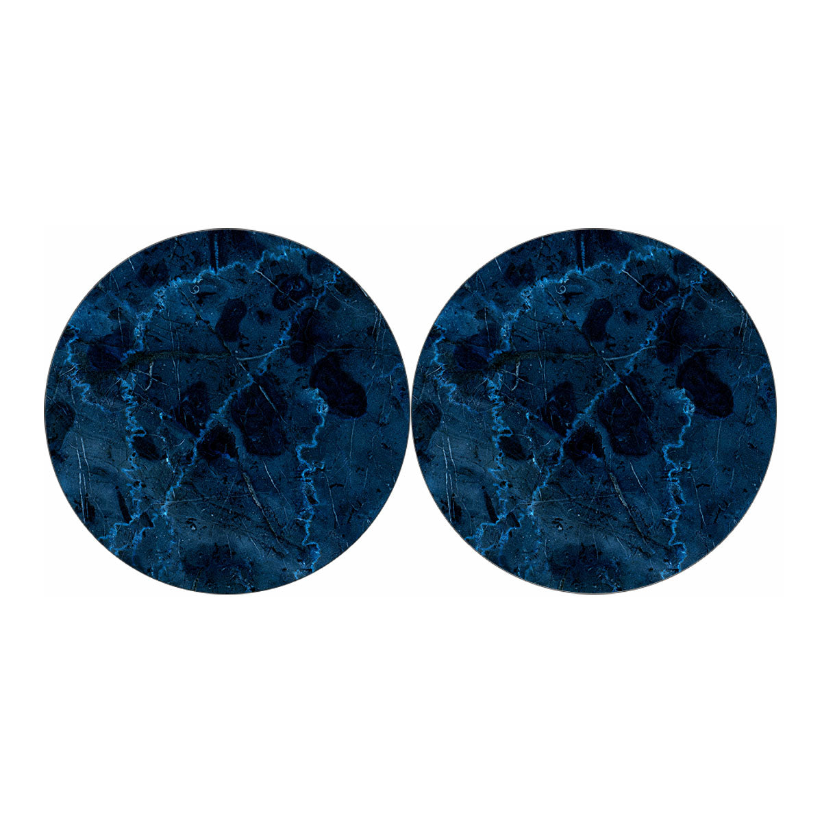 Dark Blue Marble Print Car Coasters