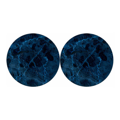 Dark Blue Marble Print Car Coasters