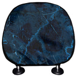 Dark Blue Marble Print Car Headrest Covers