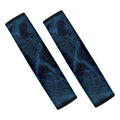 Dark Blue Marble Print Car Seat Belt Covers