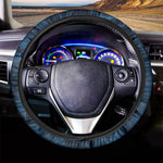 Dark Blue Marble Print Car Steering Wheel Cover