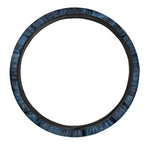 Dark Blue Marble Print Car Steering Wheel Cover